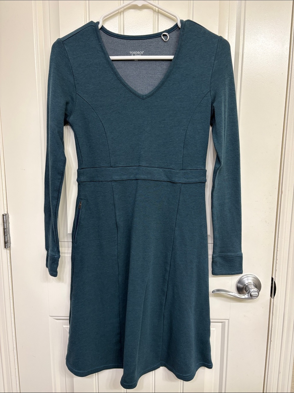 Toad&Co Teal Green V-Neck Long-Sleeve Dress